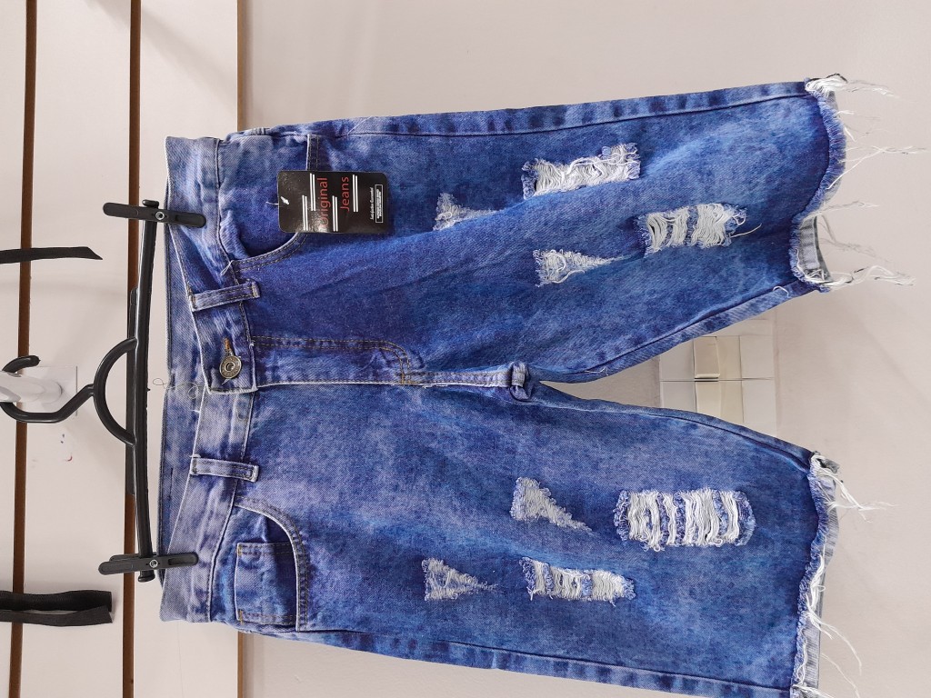 Bermuda Rasgada Scquro   Jeans Masculino